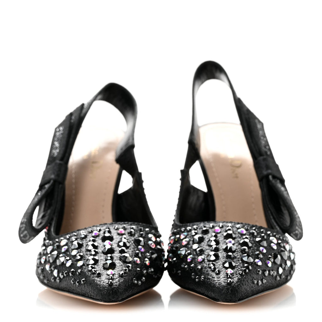 Fabric Strass J'Adior Slingback 100mm Pumps 38 Black