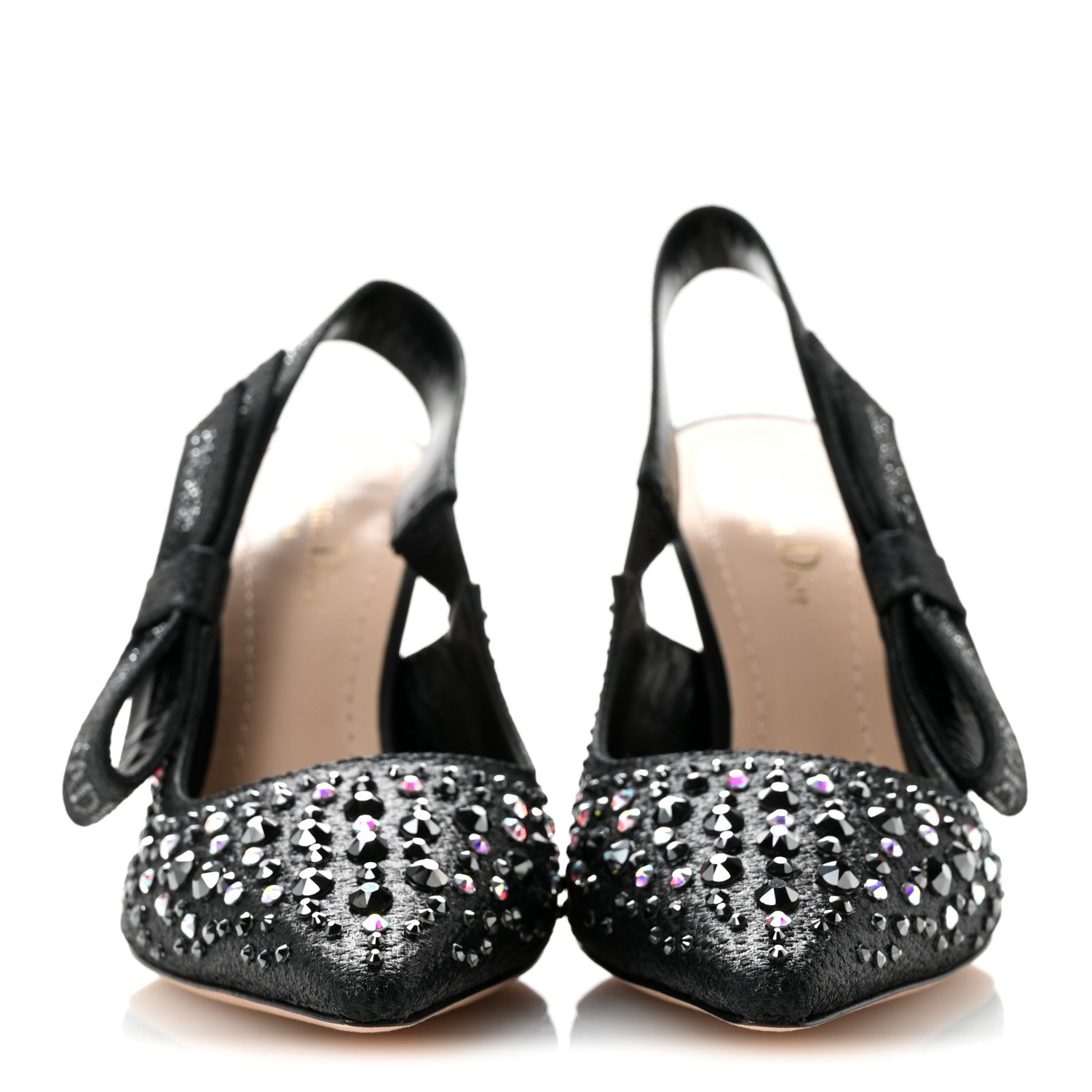 Fabric Strass J'Adior Slingback 100mm Pumps 38 Black