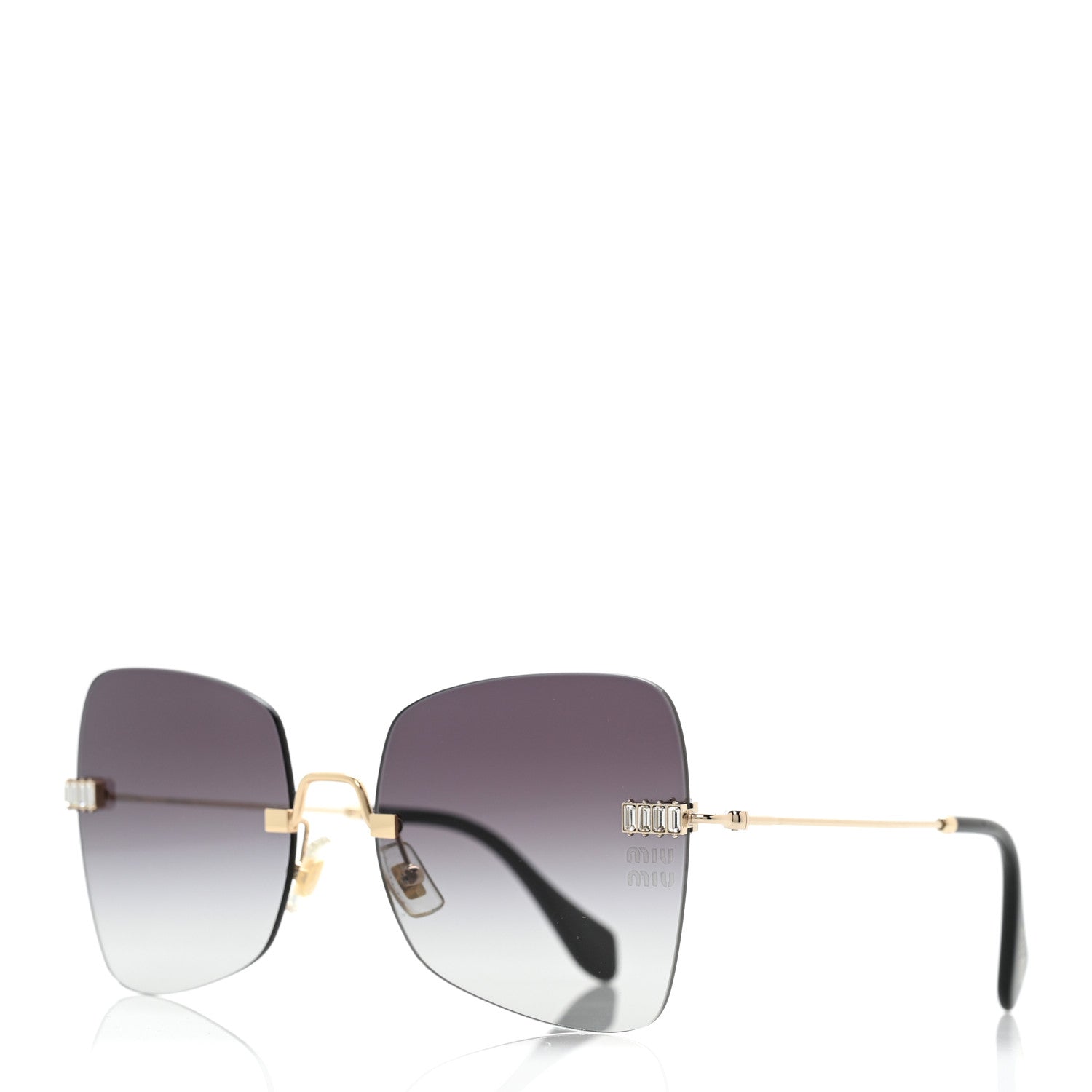 Metal Crystal Sunglasses SMU50W Black Gold