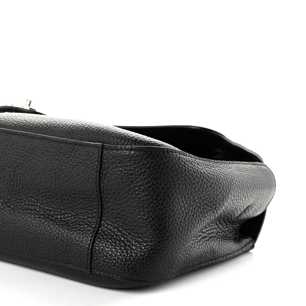Grained Calfskin Small Souplissimo Maxi Flap Black