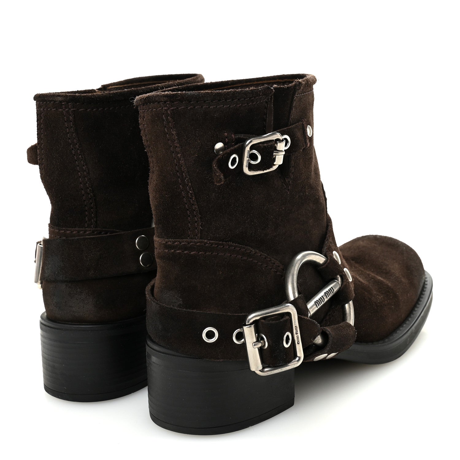 Suede Harness Engineer Boots 38.5 Brown
