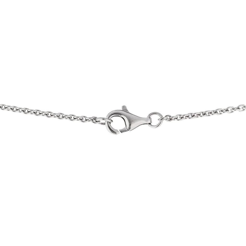 18K White Gold Diamond Bouton de Camelia Pendant Necklace