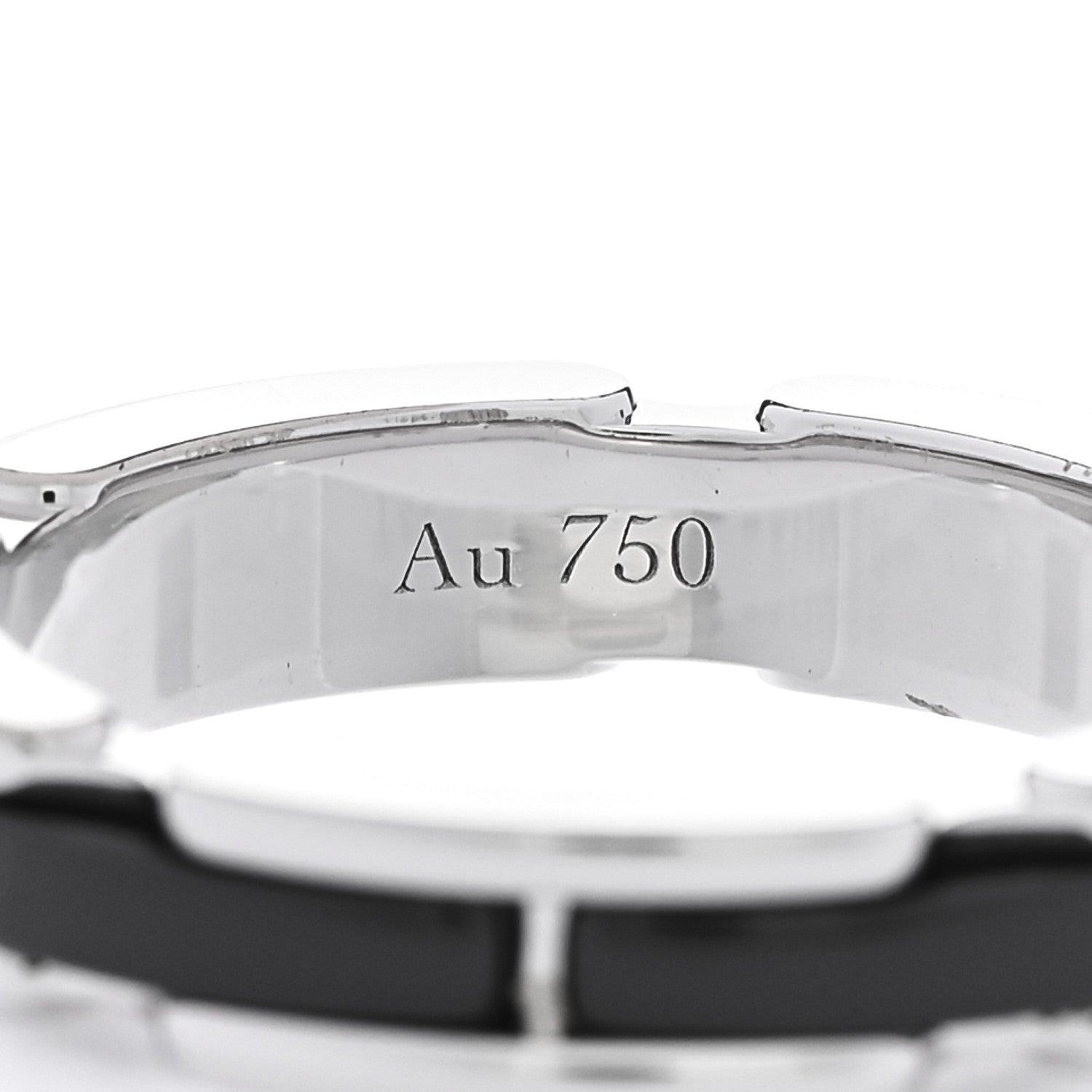 18K White Gold Black Ceramic Small Ultra Ring 59 8.75