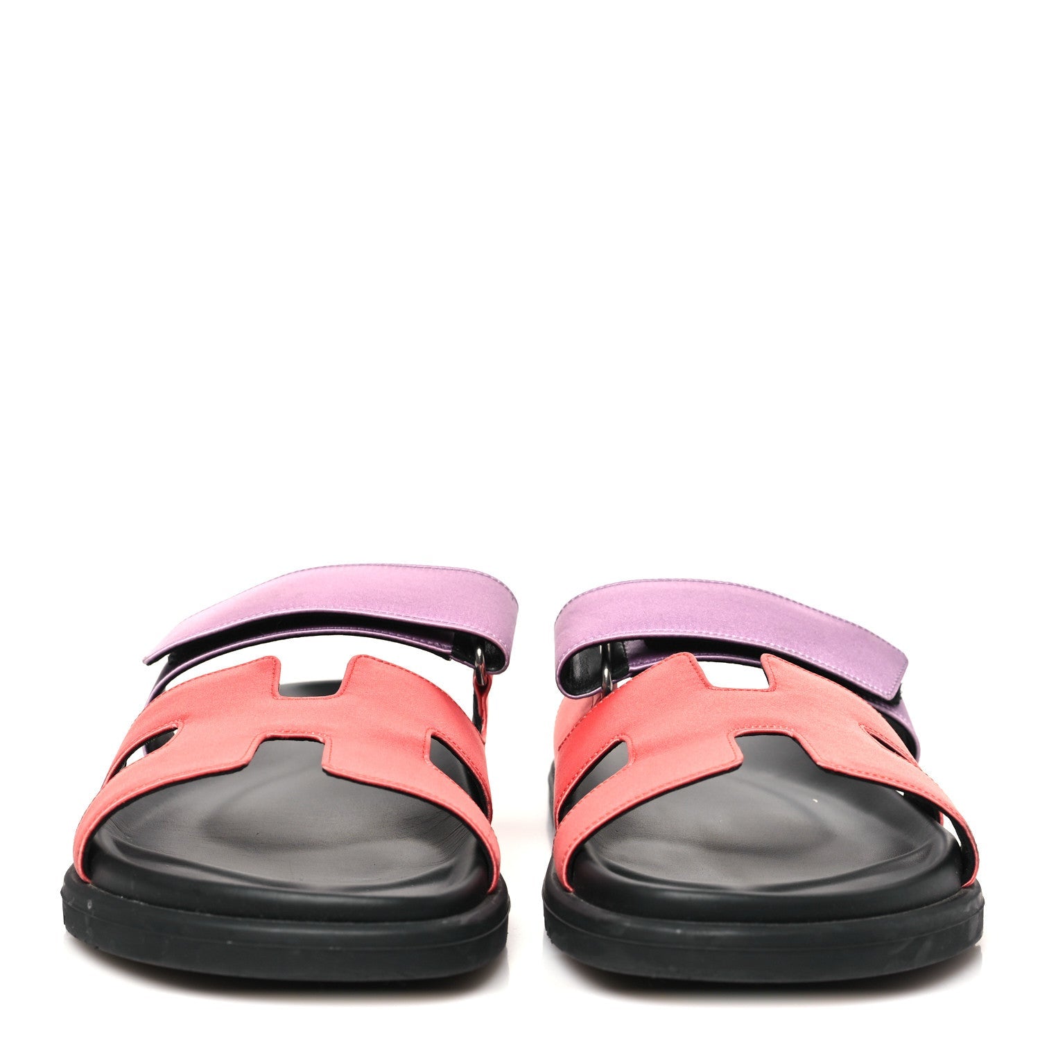 Satin Crepe Chypre Sandals 37.5 Rose Peche Violet Petale