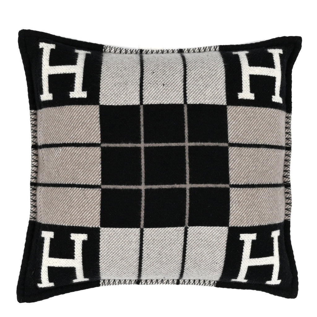 Wool Cashmere Avalon III Pillow PM Ecru Black