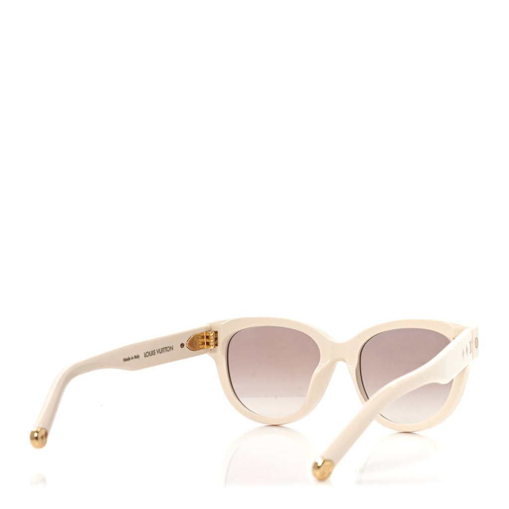Acetate My Monogram Soft Cat Eye Sunglasses Z1707E White