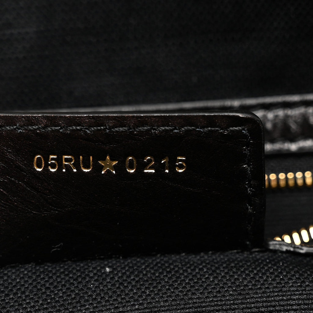 Crinkled Calfskin Small Grand Tour Bowling Bag Black