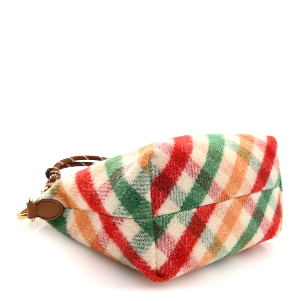 Tartan Matelasse Plaid Hand Bag Rosso Verde