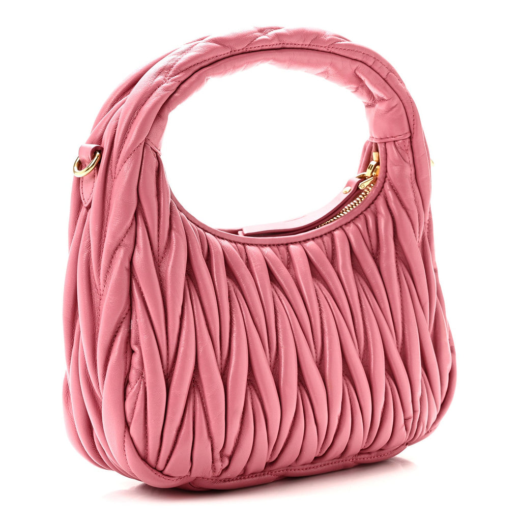 Nappa Matelasse Small Wander Hobo Pink
