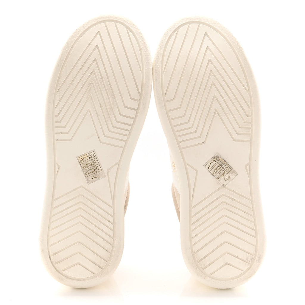 Suede Calfskin Dior Star Ors Platform Sneakers White Black 39 Light Beige White
