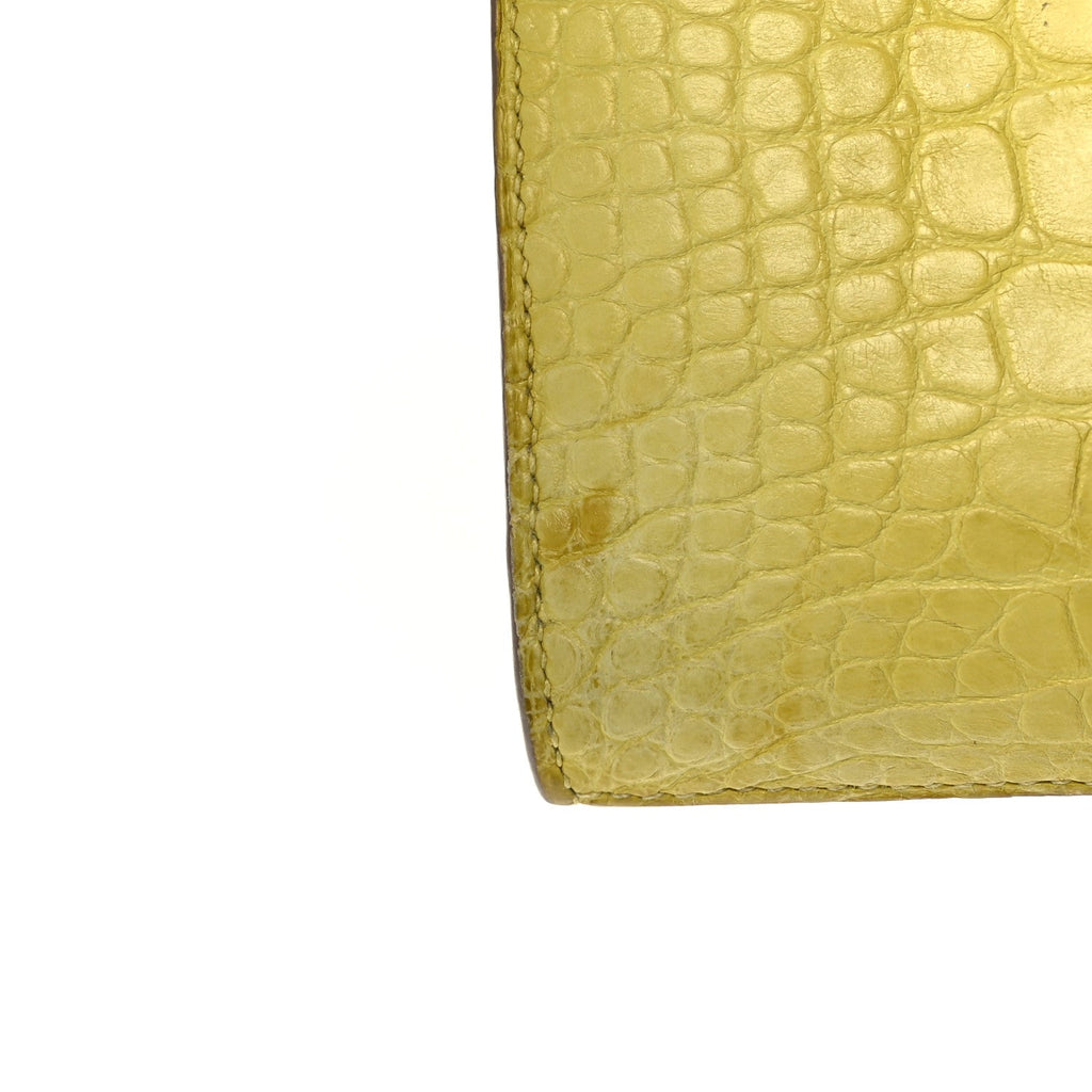 Matte Alligator Kelly Longue Wallet Mimosa