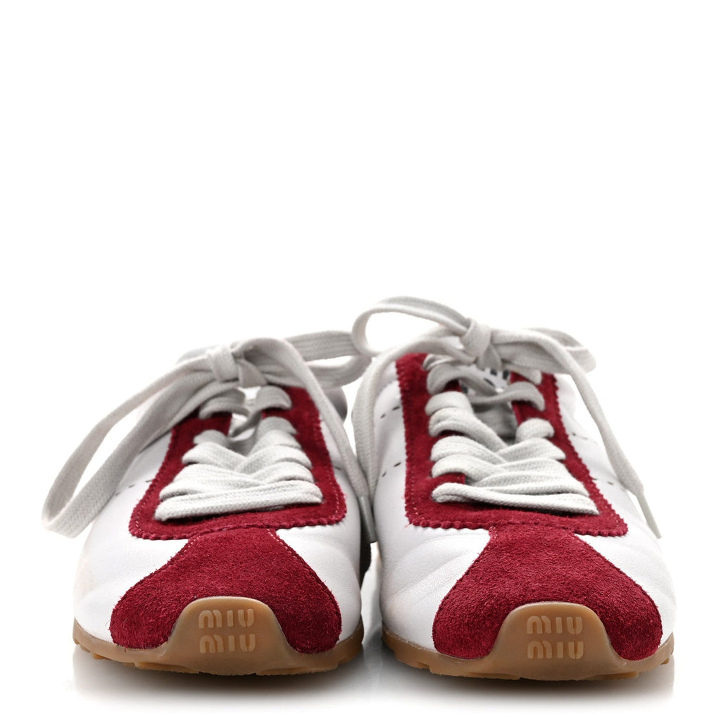 Scamosciato Womens Plume Sneakers 37.5 White Cerise