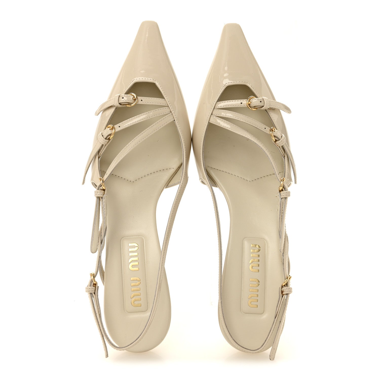 Vernice Buckle 55mm Slingback Pumps 39 White