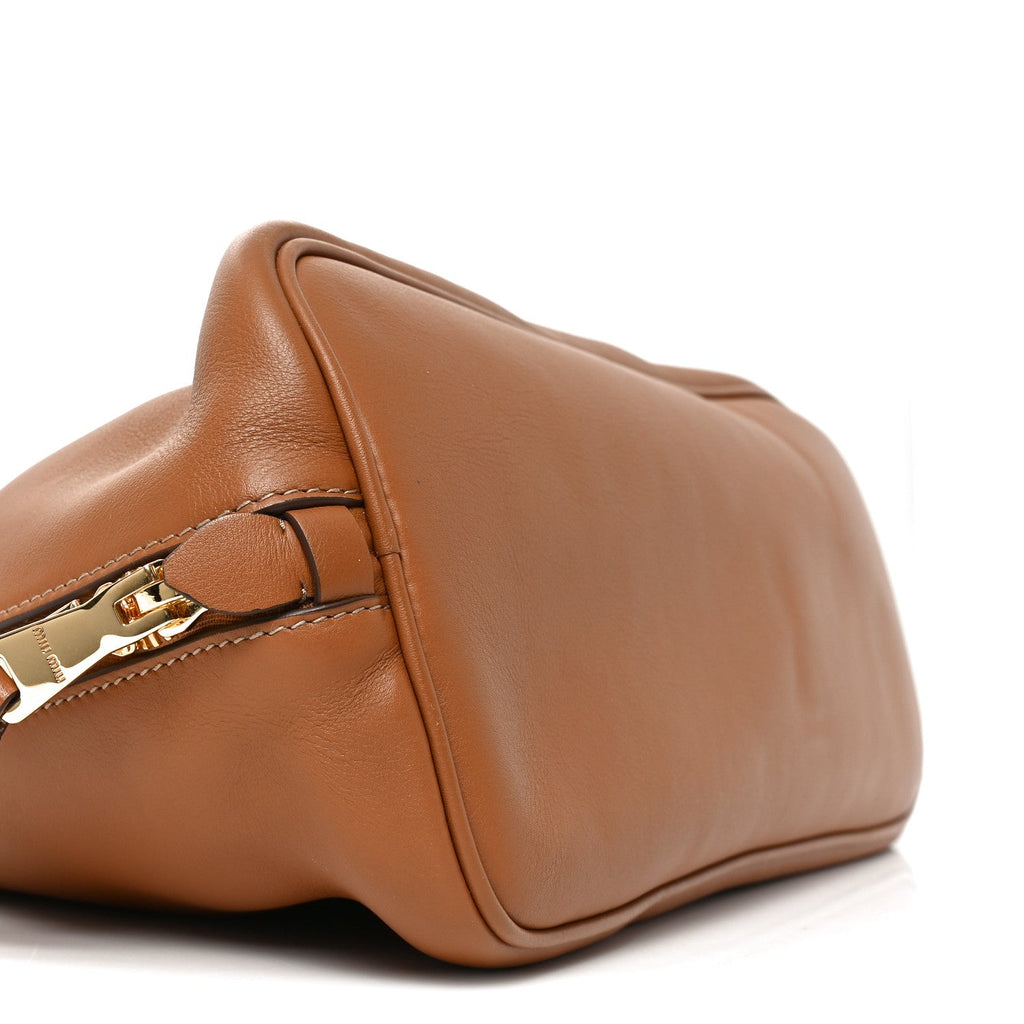 Soft Calf Top Handle Shoulder Bag Cognac