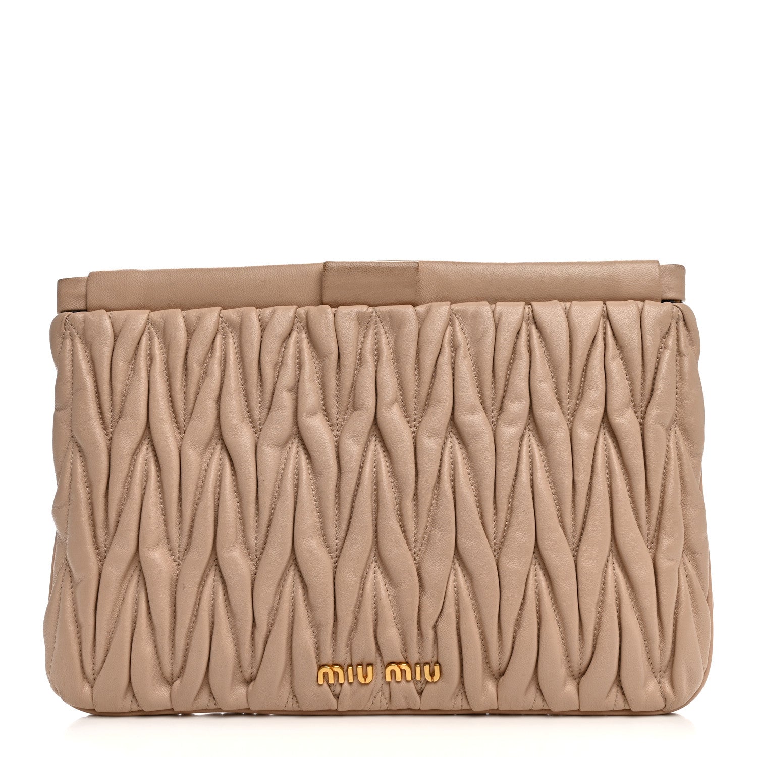 Nappa Matelasse Clutch Cammeo