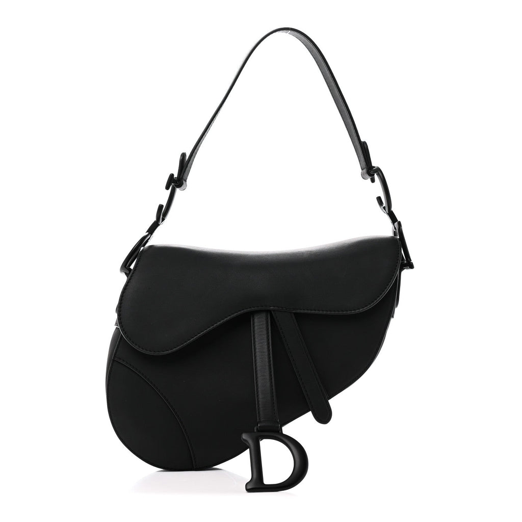 Ultra Matte Calfskin Saddle Bag Black