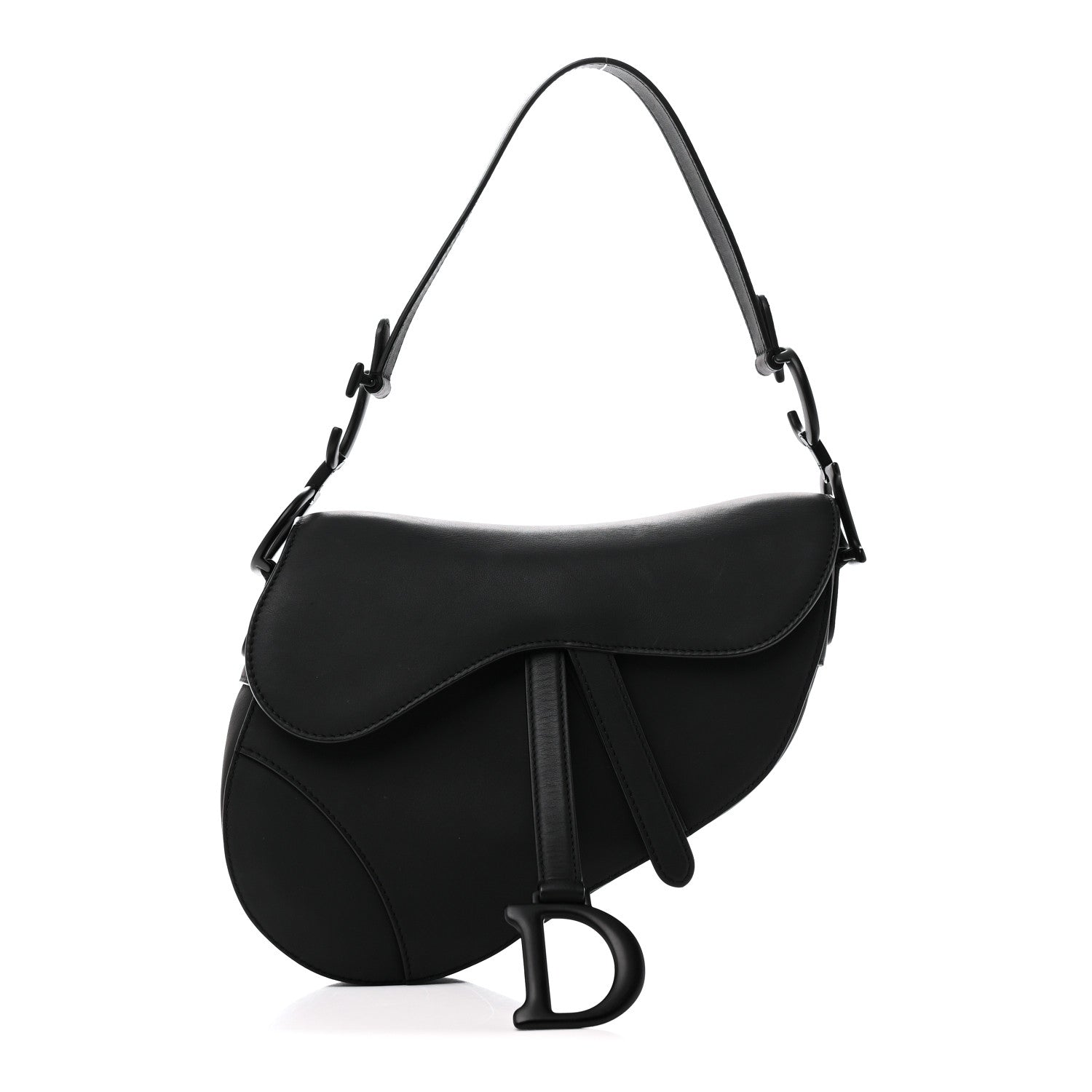 Ultra Matte Calfskin Saddle Bag Black