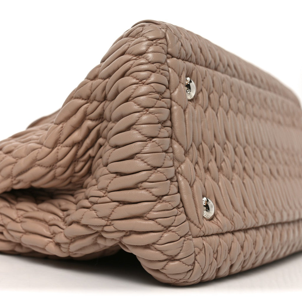 Nappa Matelasse Swarovski Crystal Tote Cammeo