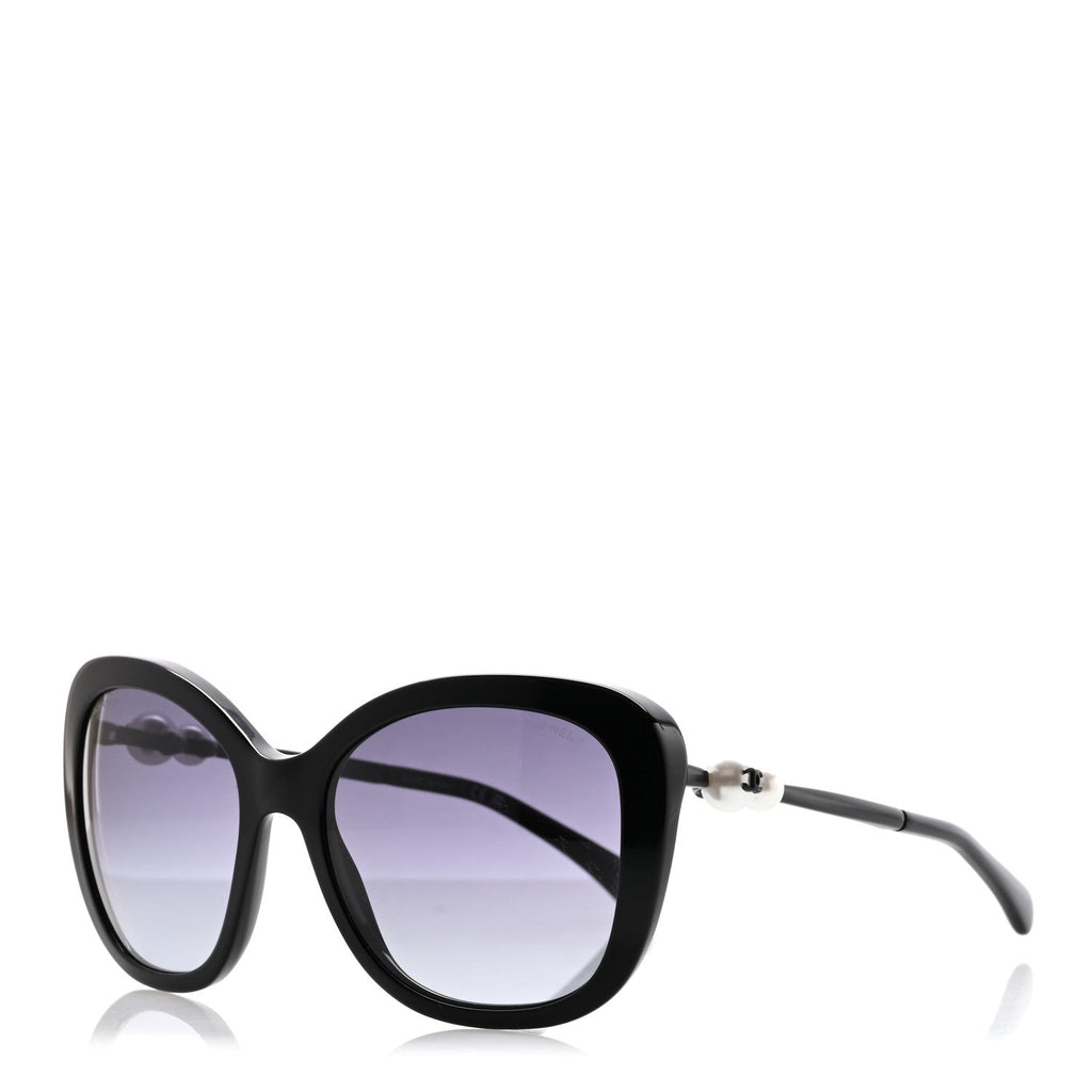 Acetate Butterfly Winter Pearl Sunglasses 5339-H Black
