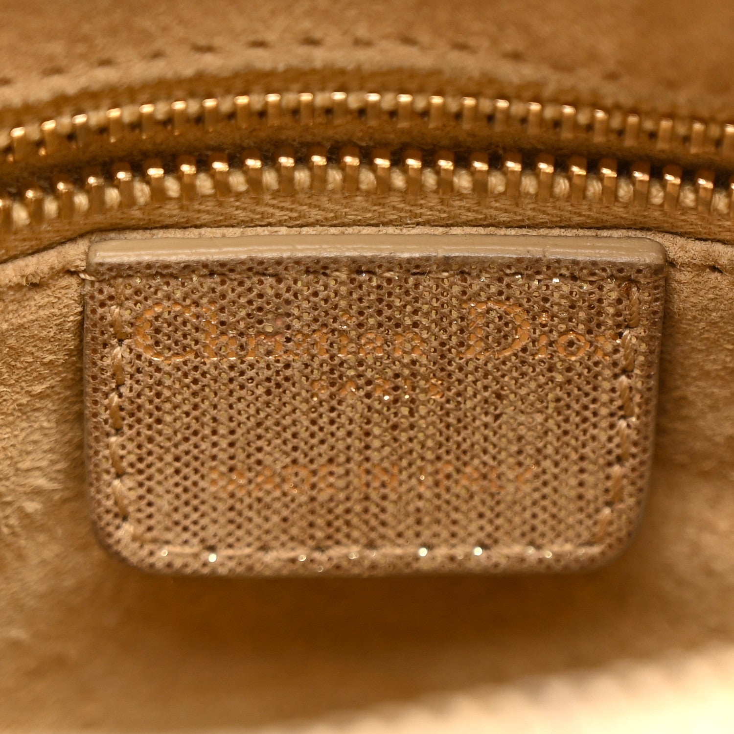Metallic Nylon Cannage Medium Lady Dior Gold