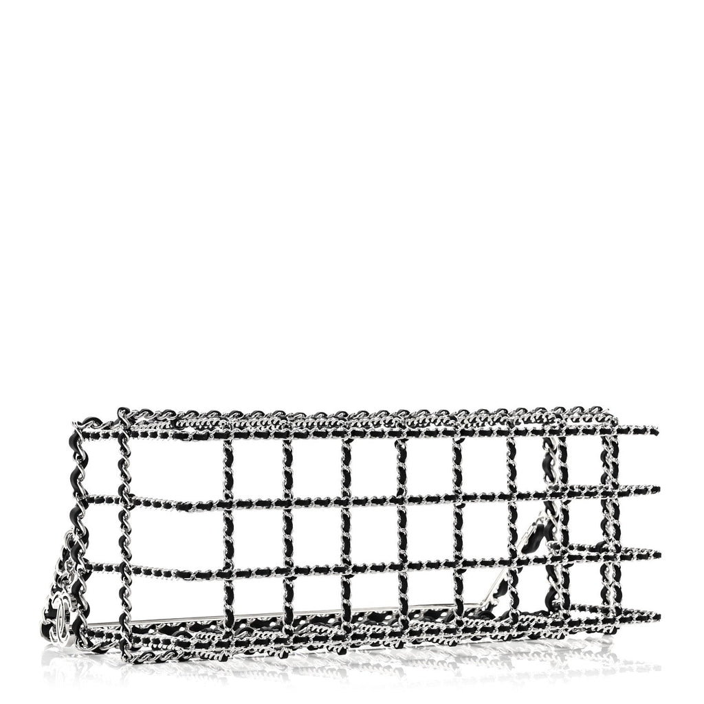 Brass Calfskin Grocery By Chanel Minaudiere Shopping Basket Silver