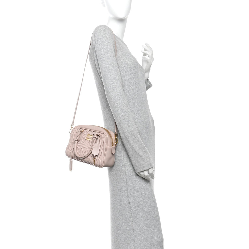 Nappa Matelasse Arcadie Top Handle Bag Cameo Powder Pink