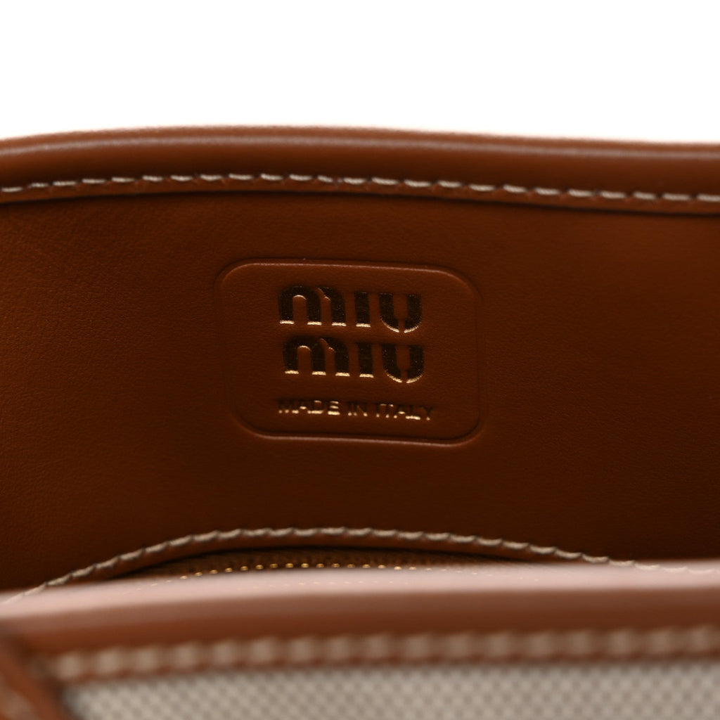 Canvas Calfskin Aventure Bag Beige Brandy