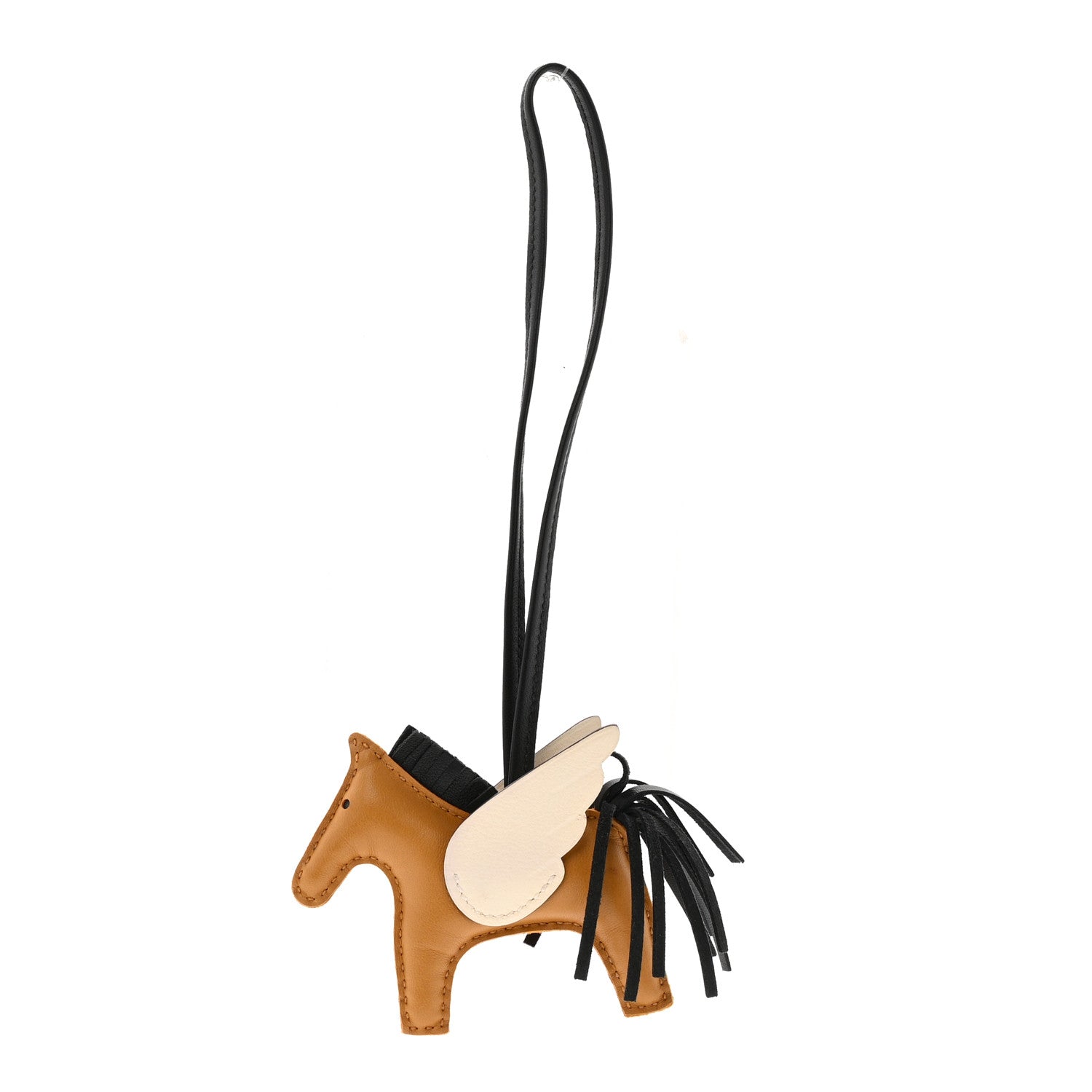 Milo Lambskin Grigri Rodeo Pegase Horse Bag Charm PM Sesame Black Nata