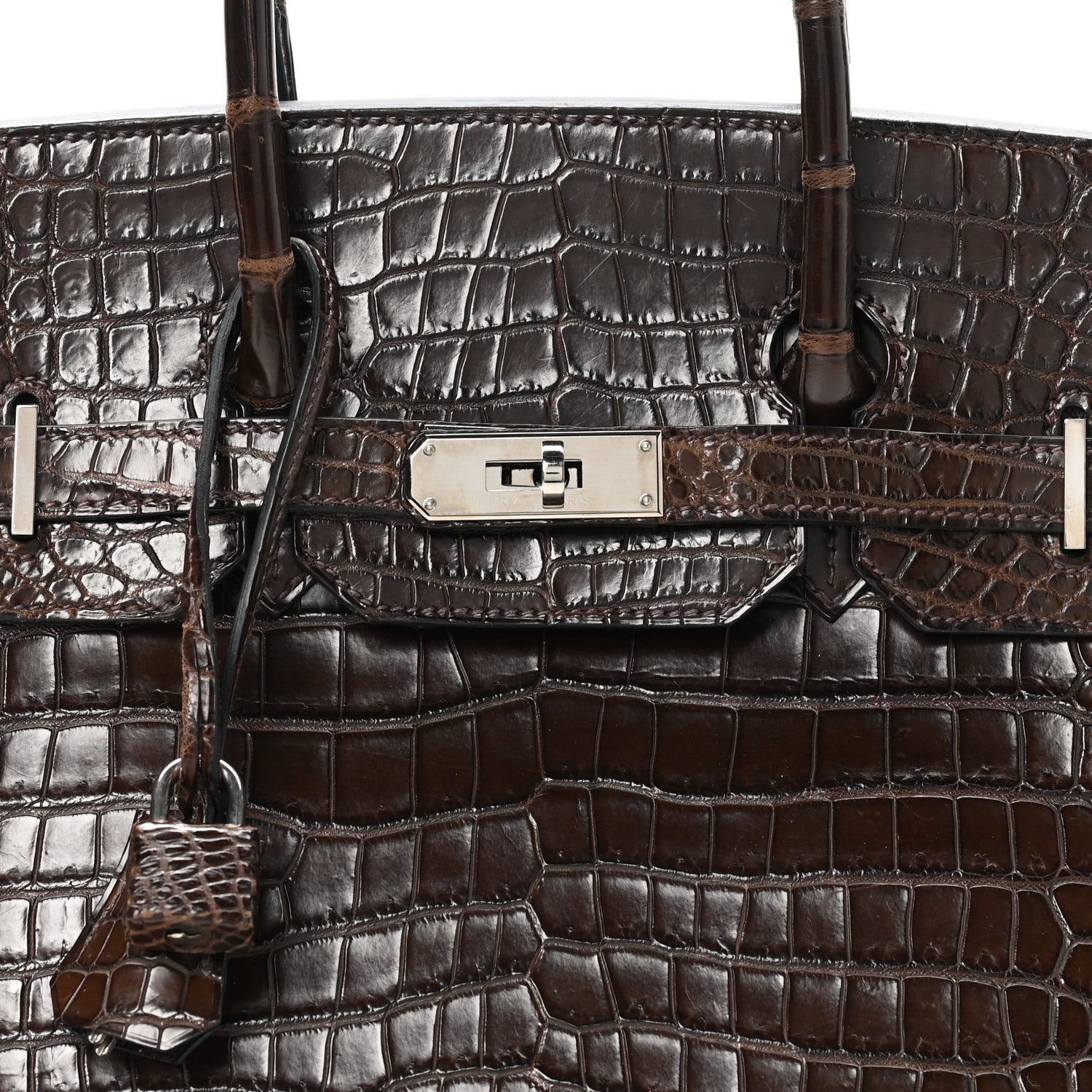 Shiny Porosus Crocodile Birkin 35 Havane