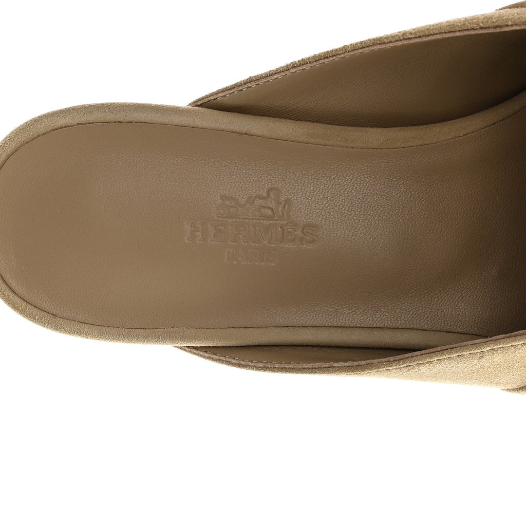 Suede Goatskin Oz Mules 37 Beige Sable