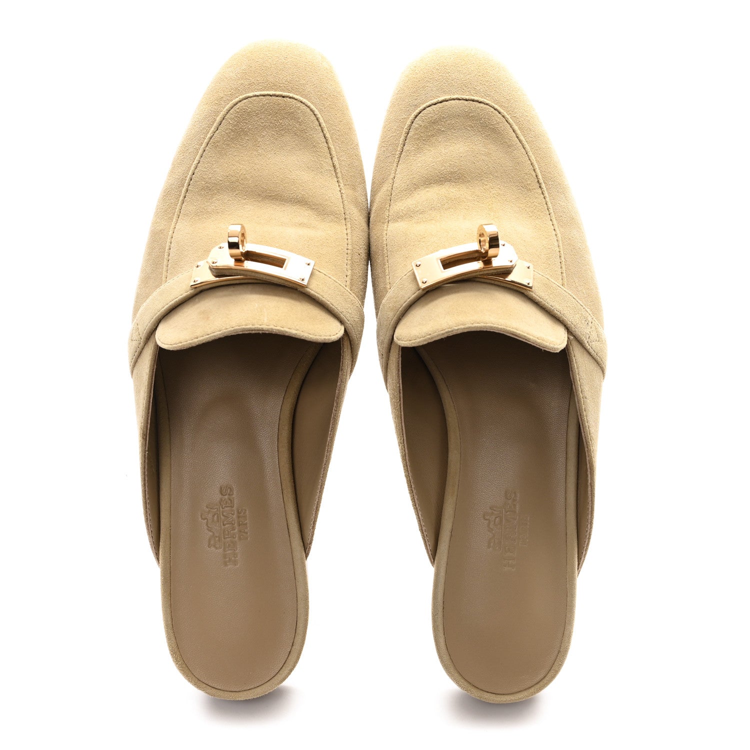 Suede Goatskin Oz Mules 37 Beige Sable