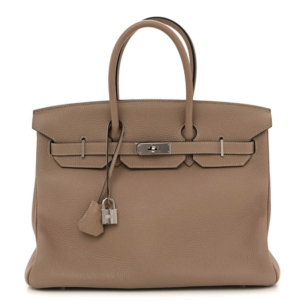 Togo Horseshoe Birkin 35 Gris Tourterelle Etoupe