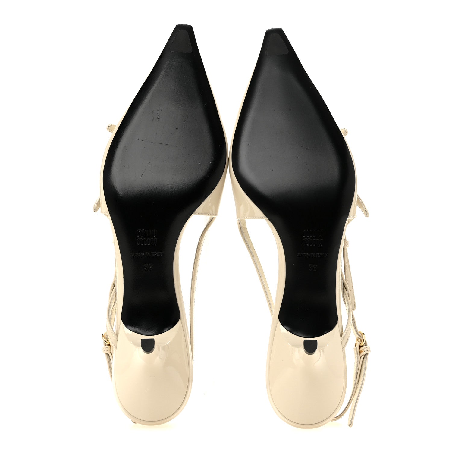 Vernice Buckle 55mm Slingback Pumps 39 White