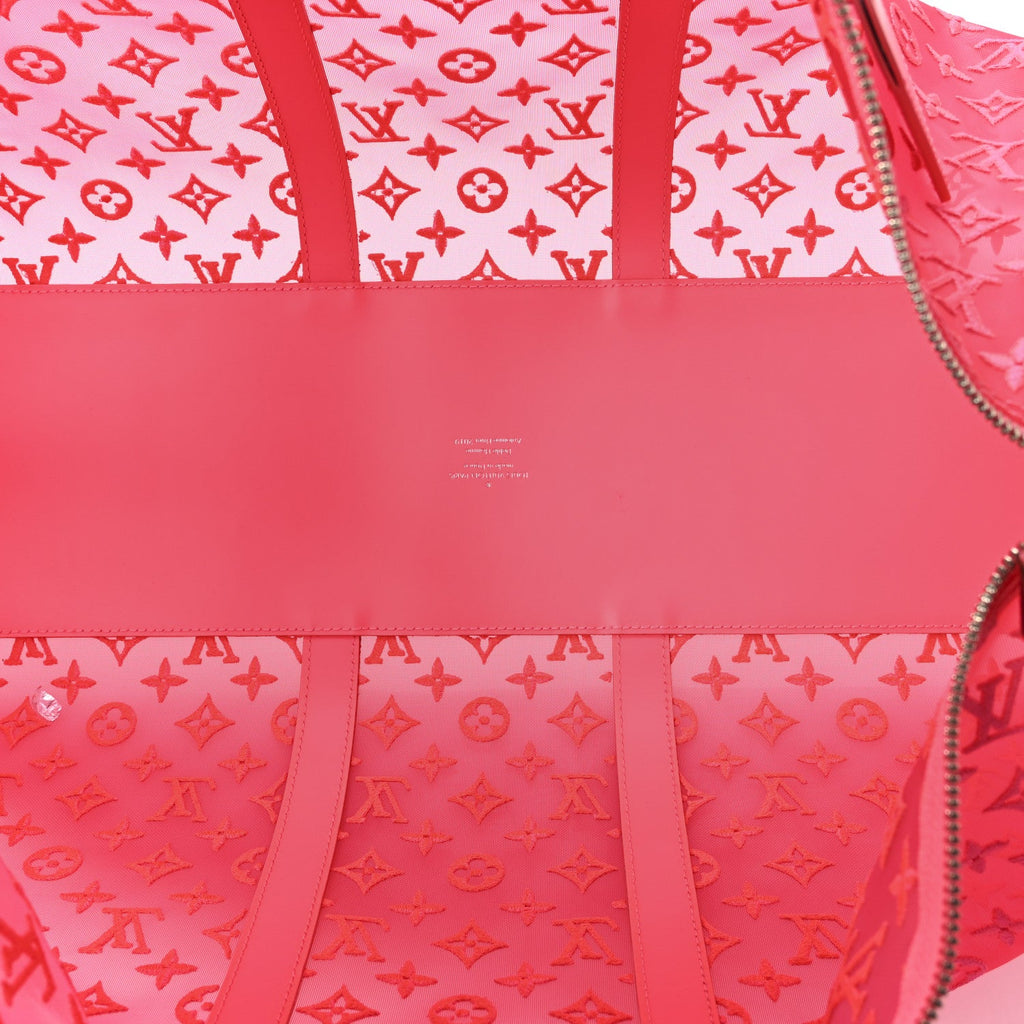Monogram Fluo See Through Keepall Bandouliere 50 Rose