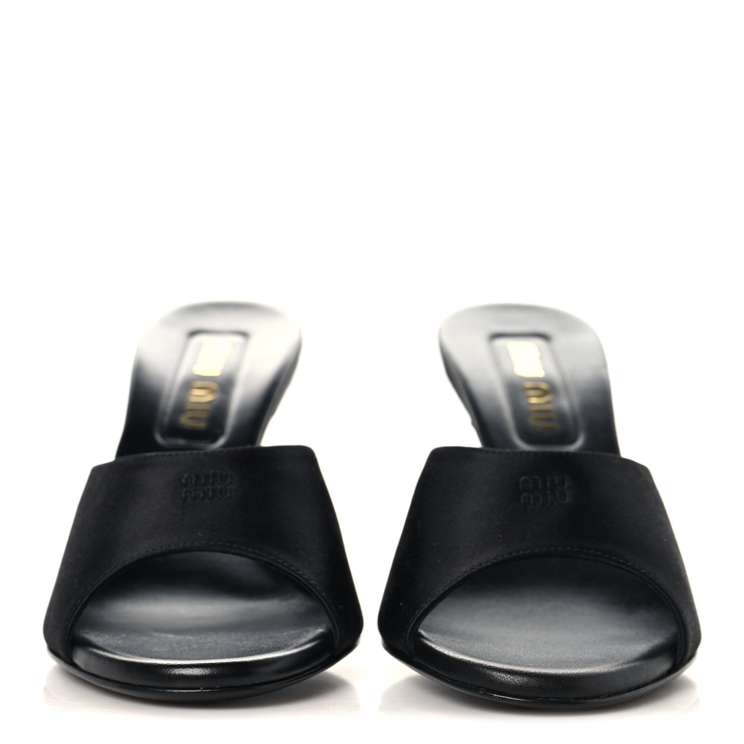 Satin Logo Sandals 38 Black