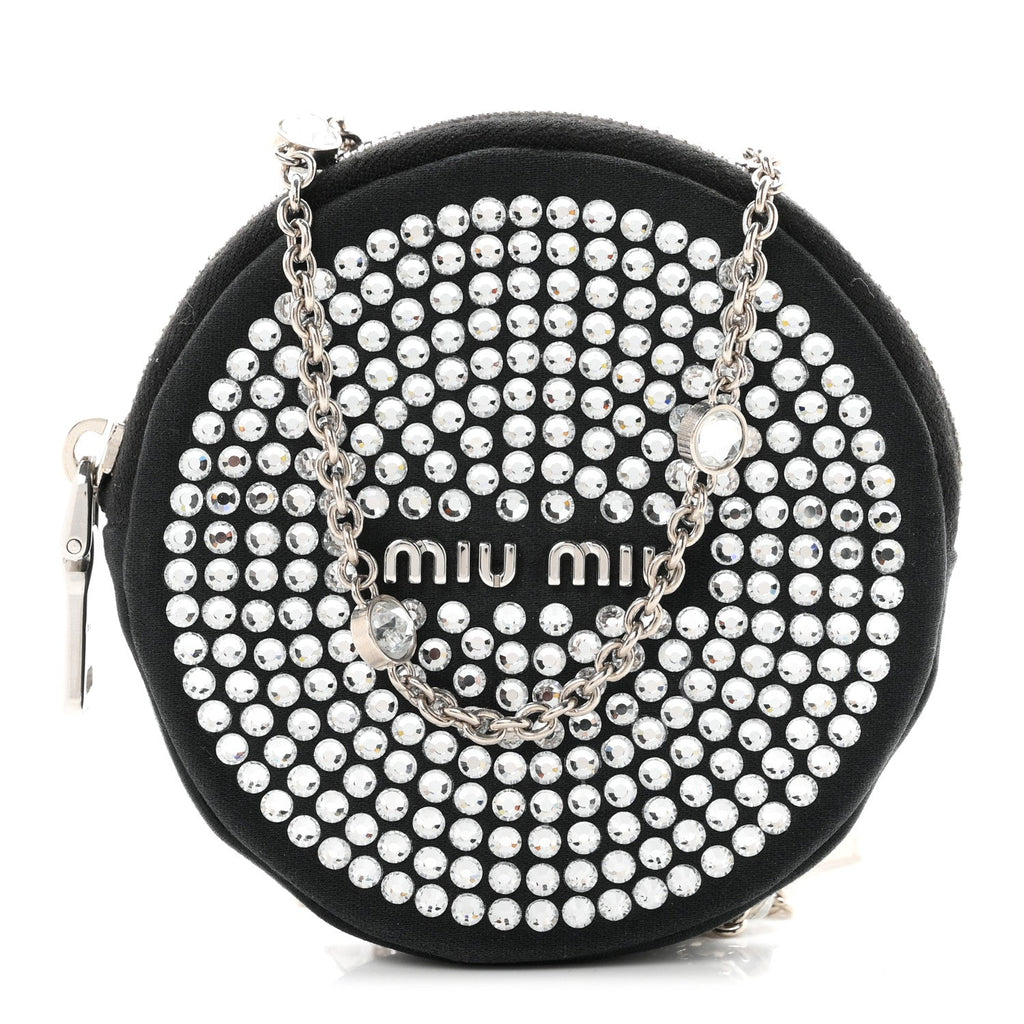 Raso Crystal Starlight Nano Circle Mini Bag Black