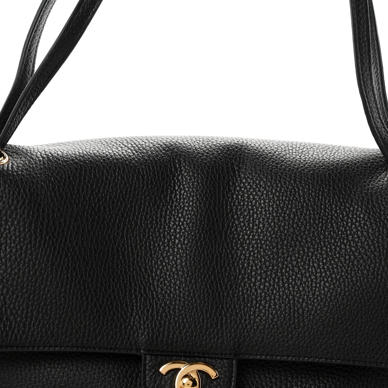 Grained Calfskin Small Souplissimo Maxi Flap Black