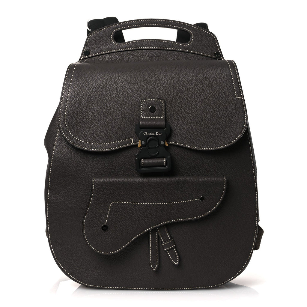 Grained Calfskin Maxi Gallop Sling Bag Grey