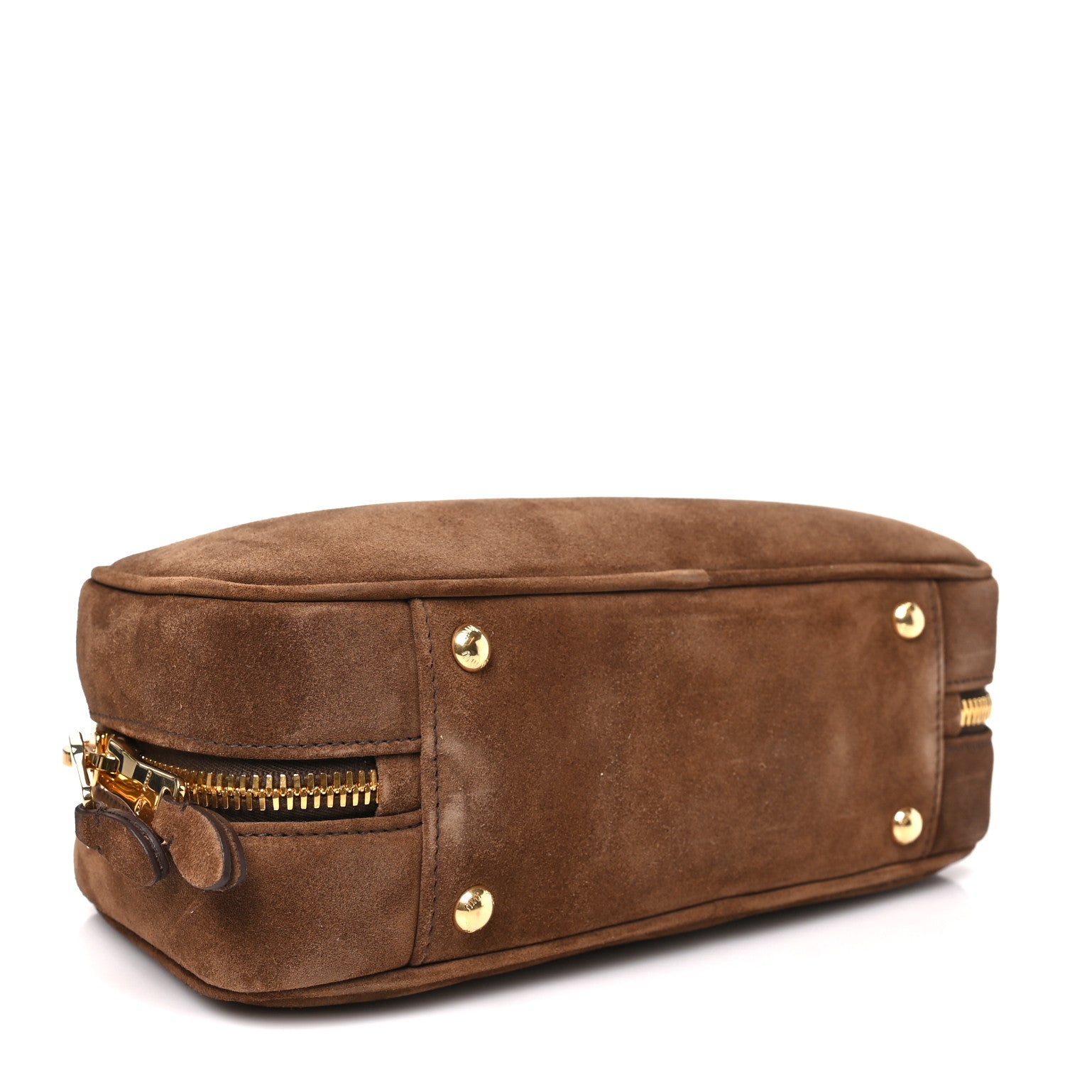 Suede Padded Regular Arcadie Top Handle Bag Cacao