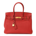 Taurillon Clemence Birkin 30 Rouge Casaque
