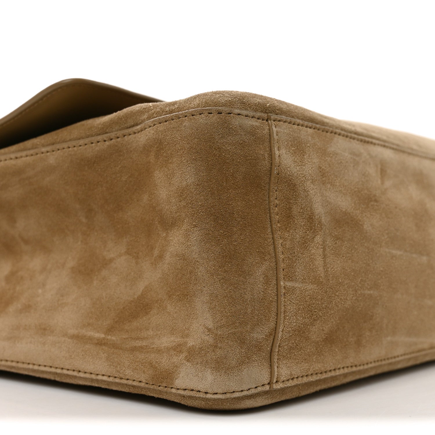 Suede Calfskin Souplissimo Maxi Flap Dark Beige