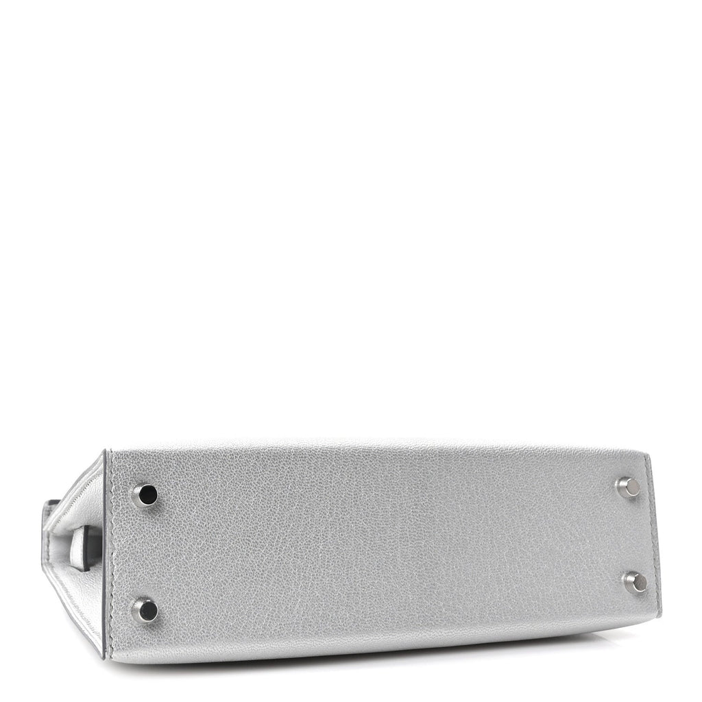 Metallic Chevre Chamkilight Mini Kelly Sellier 20 Argent