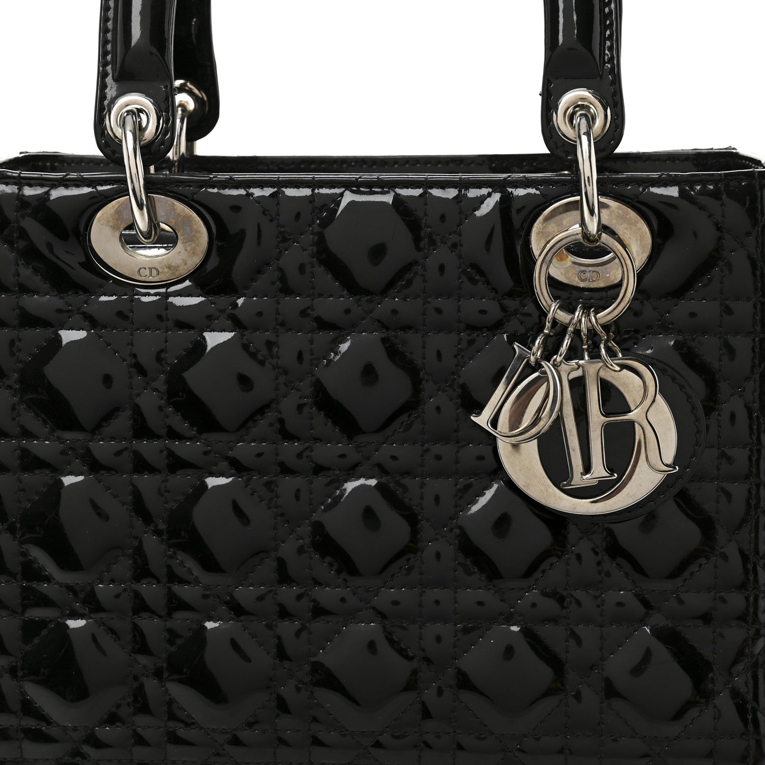 Patent Cannage Medium Lady Dior Black