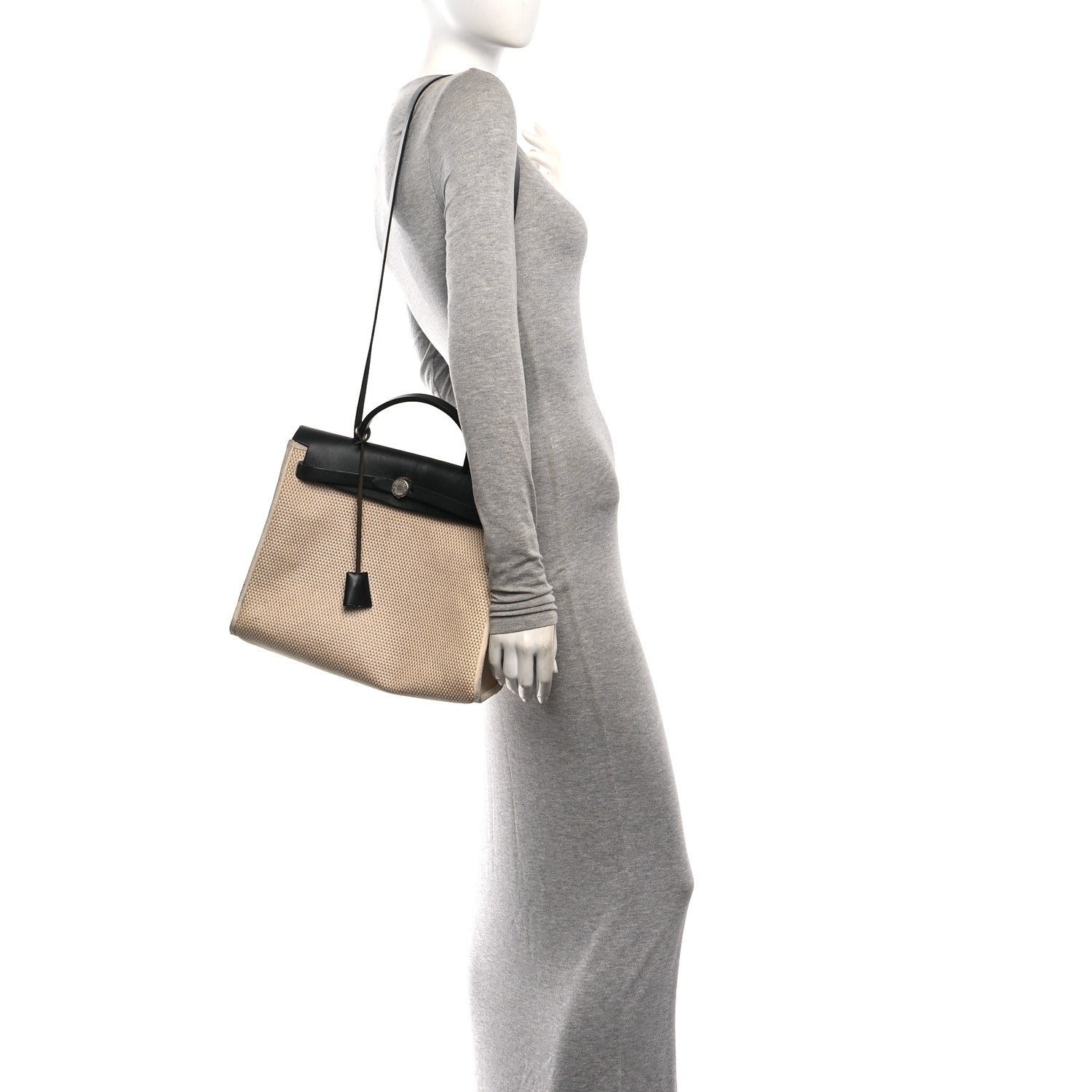 Toile GM Vache Calfskin Herbag 30 PM Natural Black Natural Black
