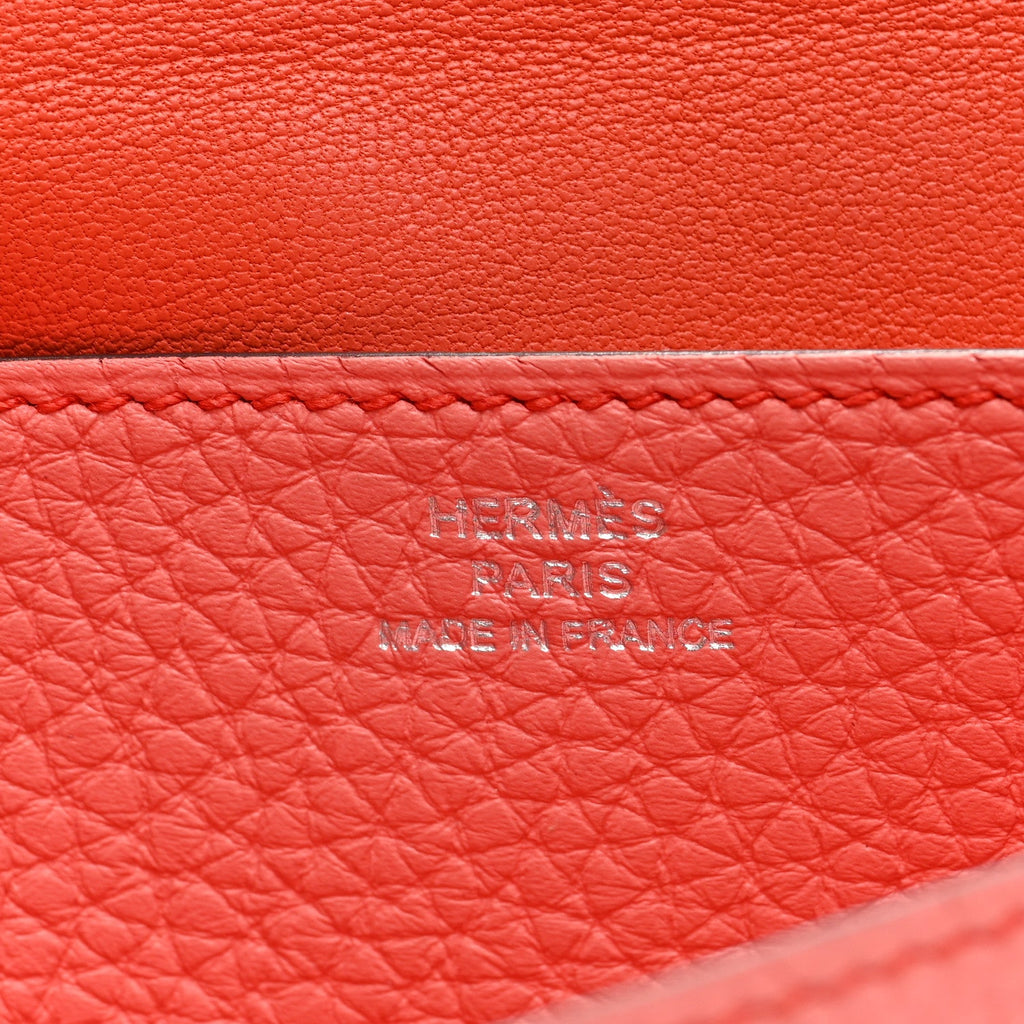 Togo Dogon Recto Verso Wallet Orange Poppy Rose Candy