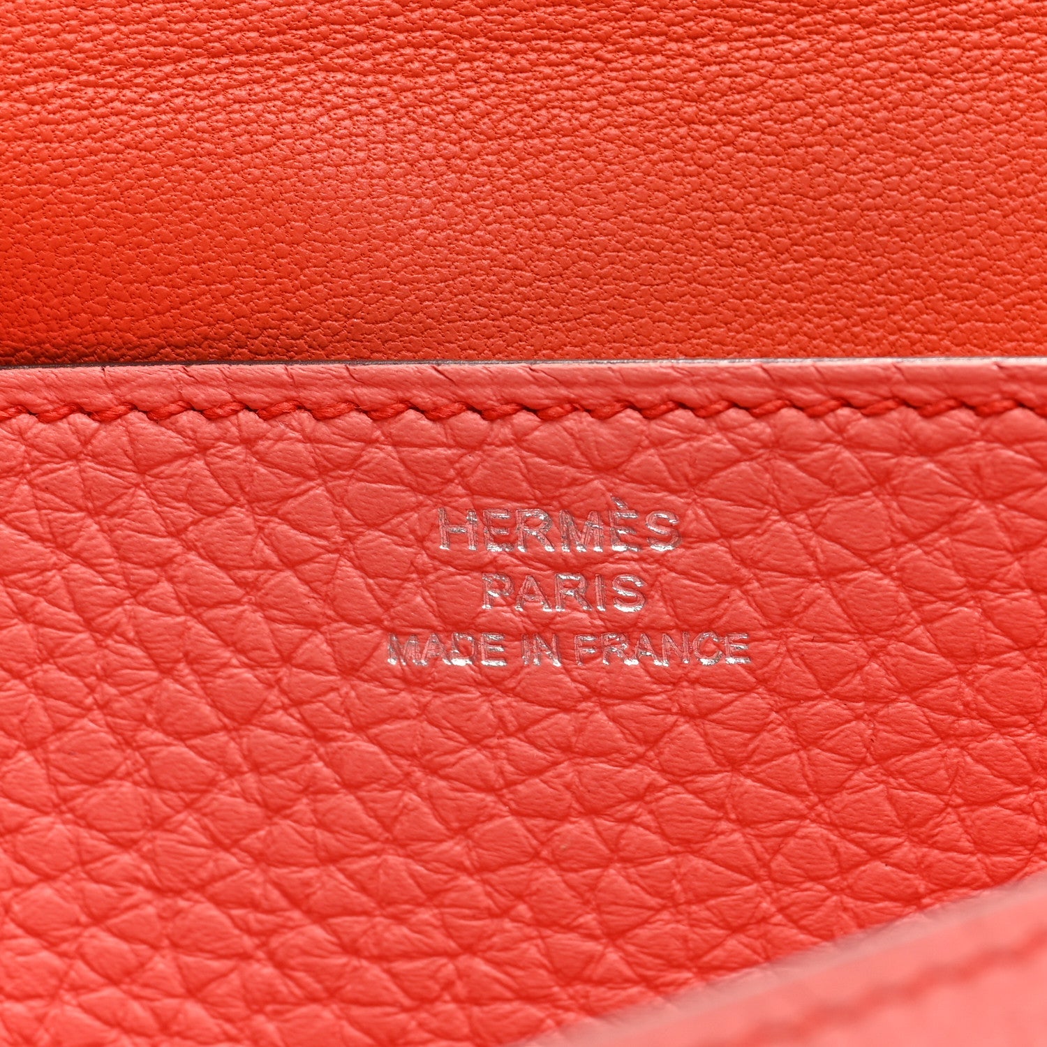 Togo Dogon Recto Verso Wallet Orange Poppy Rose Candy