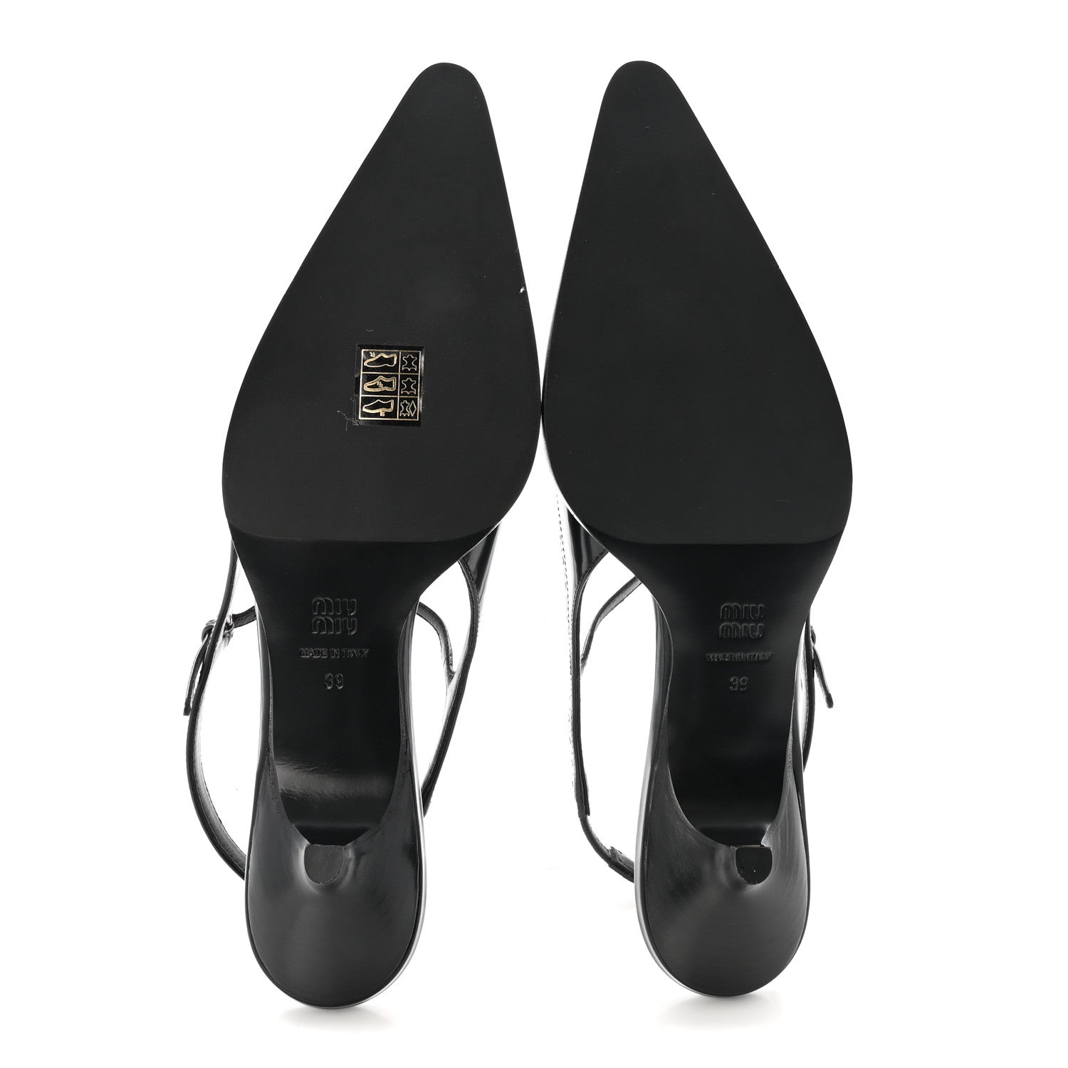 Calfskin Brogue Slingback Pumps 39 Black