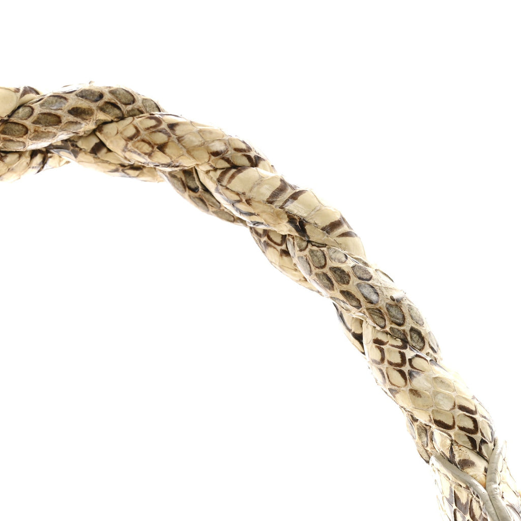 Snakeskin Small Matelasse Coffer Hobo Beige