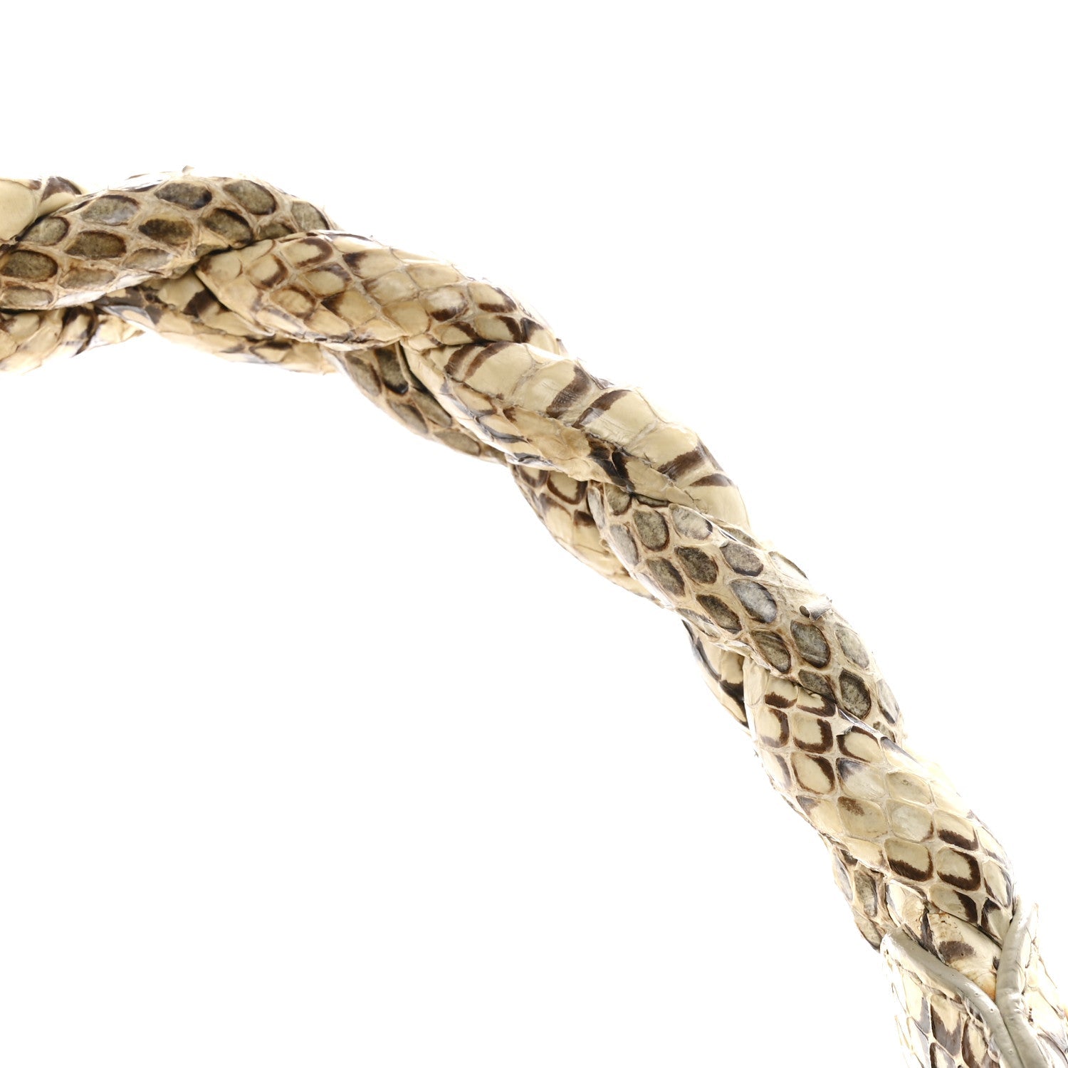 Snakeskin Small Matelasse Coffer Hobo Beige
