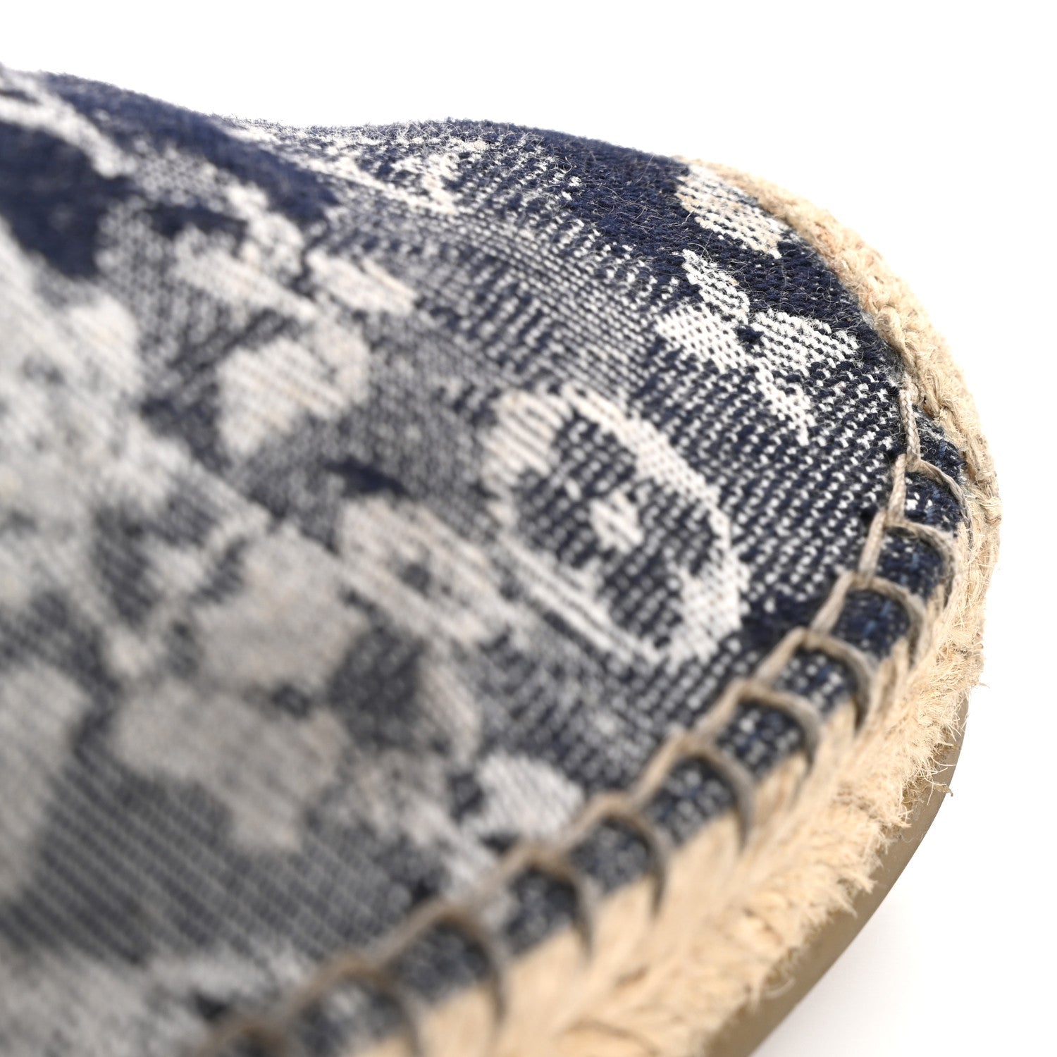 Monogram Denim Espadrille Flats 8.5 Blue
